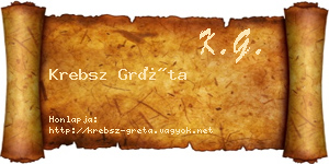 Krebsz Gréta névjegykártya